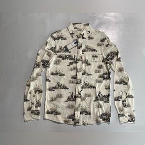 NEW Size S Mens Rowm Long Sleeve Button Down Shirt Cotton Hunting White $80